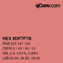 Color code: HEX #DF7F7B | qconv.com