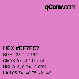 カラーコード: HEX #DF7FC7 | qconv.com