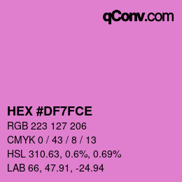 Color code: HEX #DF7FCE | qconv.com