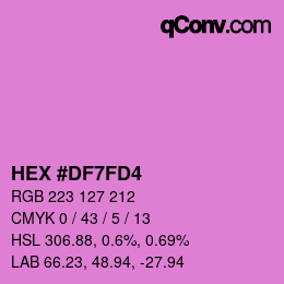 Color code: HEX #DF7FD4 | qconv.com