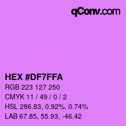 カラーコード: HEX #DF7FFA | qconv.com
