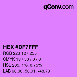 Color code: HEX #DF7FFF | qconv.com