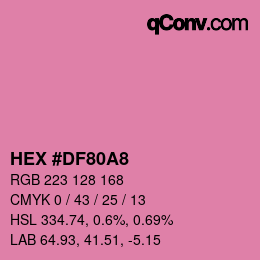 カラーコード: HEX #DF80A8 | qconv.com