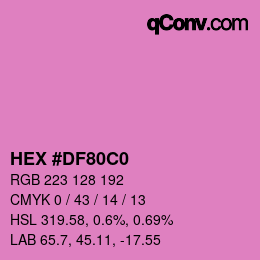 カラーコード: HEX #DF80C0 | qconv.com