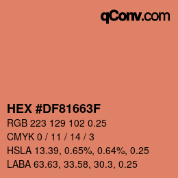 Código de color: HEX #DF81663F | qconv.com