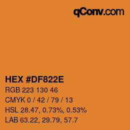 Color code: HEX #DF822E | qconv.com