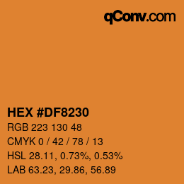 Código de color: HEX #DF8230 | qconv.com