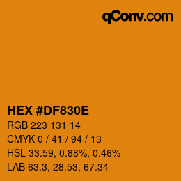 Color code: HEX #DF830E | qconv.com