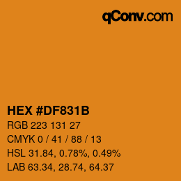 Código de color: HEX #DF831B | qconv.com