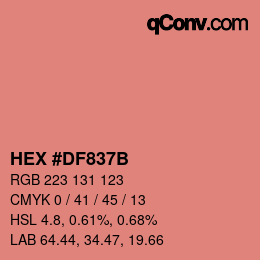 Color code: HEX #DF837B | qconv.com