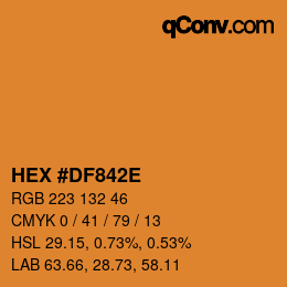 Color code: HEX #DF842E | qconv.com