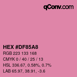 カラーコード: HEX #DF85A8 | qconv.com