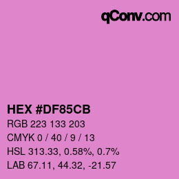 Color code: HEX #DF85CB | qconv.com