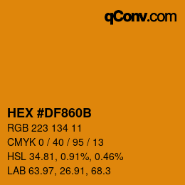 Color code: HEX #DF860B | qconv.com