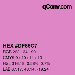 Color code: HEX #DF86C7 | qconv.com