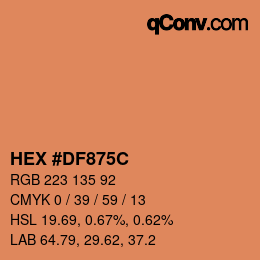 Color code: HEX #DF875C | qconv.com