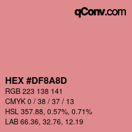 Color code: HEX #DF8A8D | qconv.com