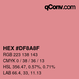 Color code: HEX #DF8A8F | qconv.com