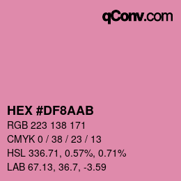 カラーコード: HEX #DF8AAB | qconv.com
