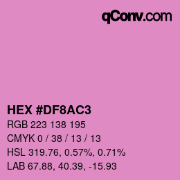 Color code: HEX #DF8AC3 | qconv.com