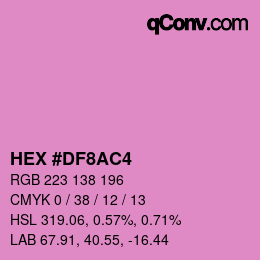 カラーコード: HEX #DF8AC4 | qconv.com
