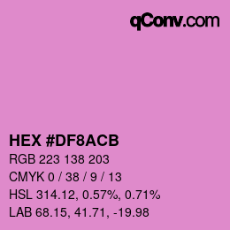 Color code: HEX #DF8ACB | qconv.com