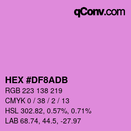 Color code: HEX #DF8ADB | qconv.com