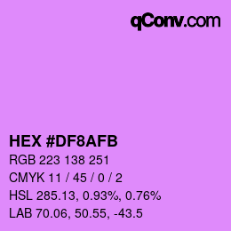 Color code: HEX #DF8AFB | qconv.com