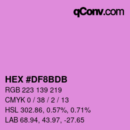 カラーコード: HEX #DF8BDB | qconv.com
