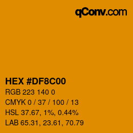 颜色代码: HEX #DF8C00 | qconv.com