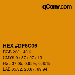 Color code: HEX #DF8C06 | qconv.com