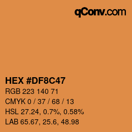 Color code: HEX #DF8C47 | qconv.com