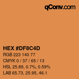 Color code: HEX #DF8C4D | qconv.com