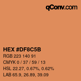 Color code: HEX #DF8C5B | qconv.com