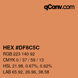 Color code: HEX #DF8C5C | qconv.com