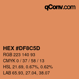 カラーコード: HEX #DF8C5D | qconv.com