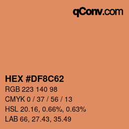 Color code: HEX #DF8C62 | qconv.com