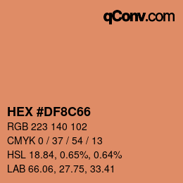 カラーコード: HEX #DF8C66 | qconv.com