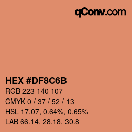カラーコード: HEX #DF8C6B | qconv.com
