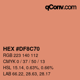 Color code: HEX #DF8C70 | qconv.com
