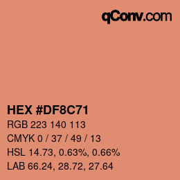 Color code: HEX #DF8C71 | qconv.com