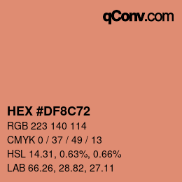 Color code: HEX #DF8C72 | qconv.com