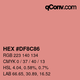 カラーコード: HEX #DF8C86 | qconv.com