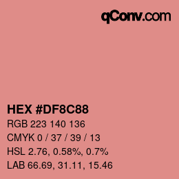 Color code: HEX #DF8C88 | qconv.com