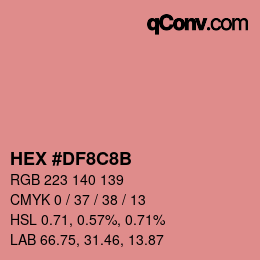 Color code: HEX #DF8C8B | qconv.com