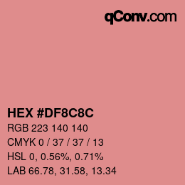 カラーコード: HEX #DF8C8C | qconv.com