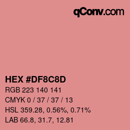Color code: HEX #DF8C8D | qconv.com