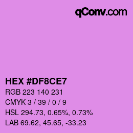 Color code: HEX #DF8CE7 | qconv.com