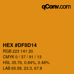 Color code: HEX #DF8D14 | qconv.com