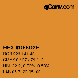 Color code: HEX #DF8D2E | qconv.com
